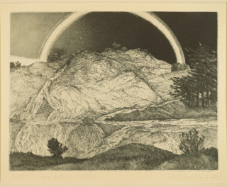 o.T. Landschaft mit Regenbogen (Sylvester Peter  )