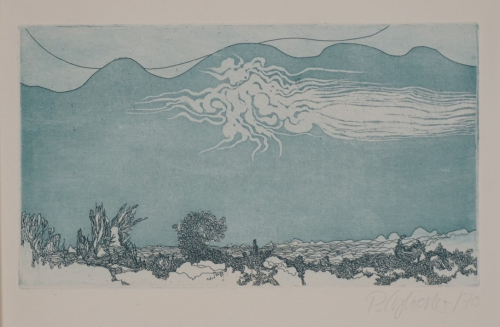 o.T. Landschaft mit Wolke (Sylvester Peter  )