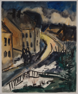 o.T. (Personen in dörflicher Landschaft) (Tetzner Heinz)