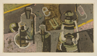Stilleben mit Petroleumlampe (Wigand Albert)