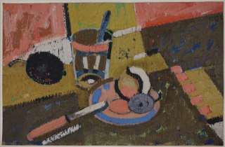 Stilleben mit Teller und Becher (Wigand Albert)