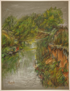 o.T. (Sommerlandschaft am Weiher) (Dietz Erich)