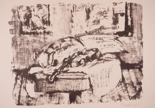 Stilleben mit Geige (Metzkes Harald)