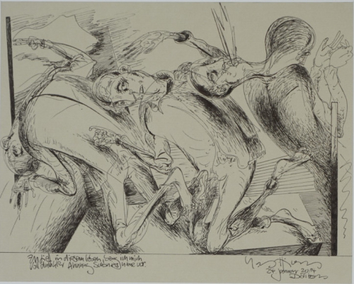 zu tief in diesem Leben, beug ich voll dunkler Ahnung schon ins neue vor (Hirsch Karl-Georg)