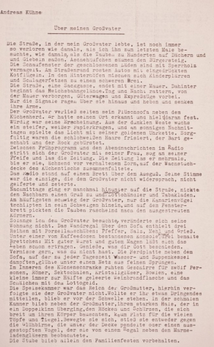 Über meinen Großvater  (Kühne Andreas)