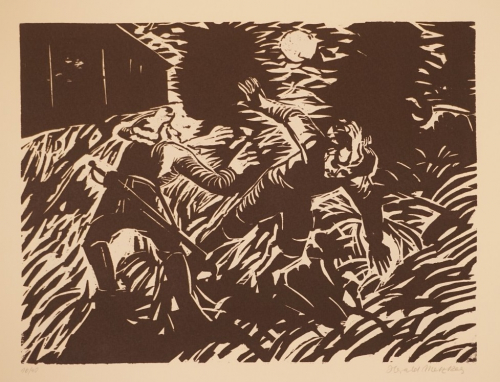 Bl.3 Da liegt er; eine Kugel trifft nicht besser! (Metzkes Harald)