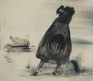 Huhn und junge Gans (Hegenbarth Josef)