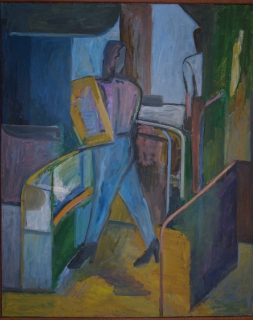 Figur hinter einem Raumteiler (Leber Wolfgang)