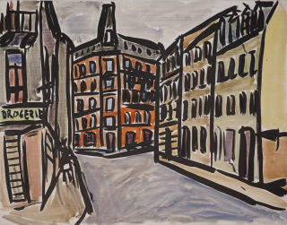 Straße mit rotem Haus (Petersdorff Gudrun)
