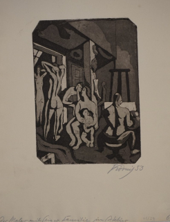 Der Maler mit seiner Fam. im Atelier (Körnig Hans)