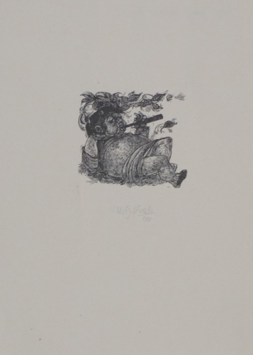 o.T. Amor im Gras liegend (Hirsch Karl-Georg)