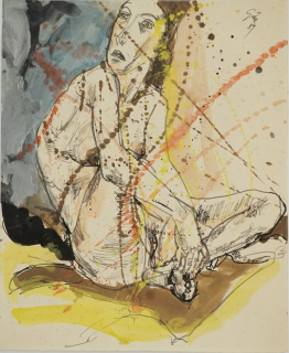 o.T. (Sitzender weiblicher Akt) (Giebe Hubertus)